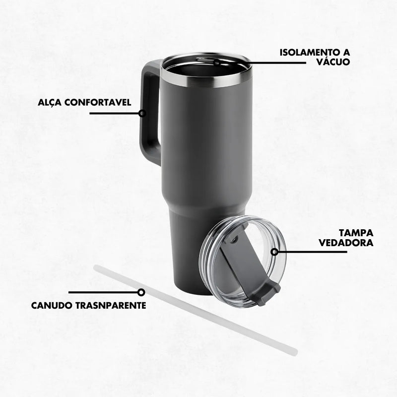 Copo Térmico Grande 1200 Ml Canudo (LEVE 2 PAGUE 1)