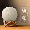 Luminária Lua Cheia 3D Abajur Decorativa com Suporte