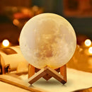 Luminária Lua Cheia 3D Abajur Decorativa com Suporte