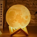 Luminária Lua Cheia 3D Abajur Decorativa com Suporte