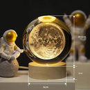 Luminária de Mesa Sistema Solar 3D em Cristal