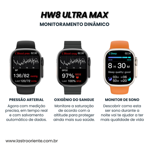 Smartwatch Microwear Serie 8 Ultra + Pulseira Extra